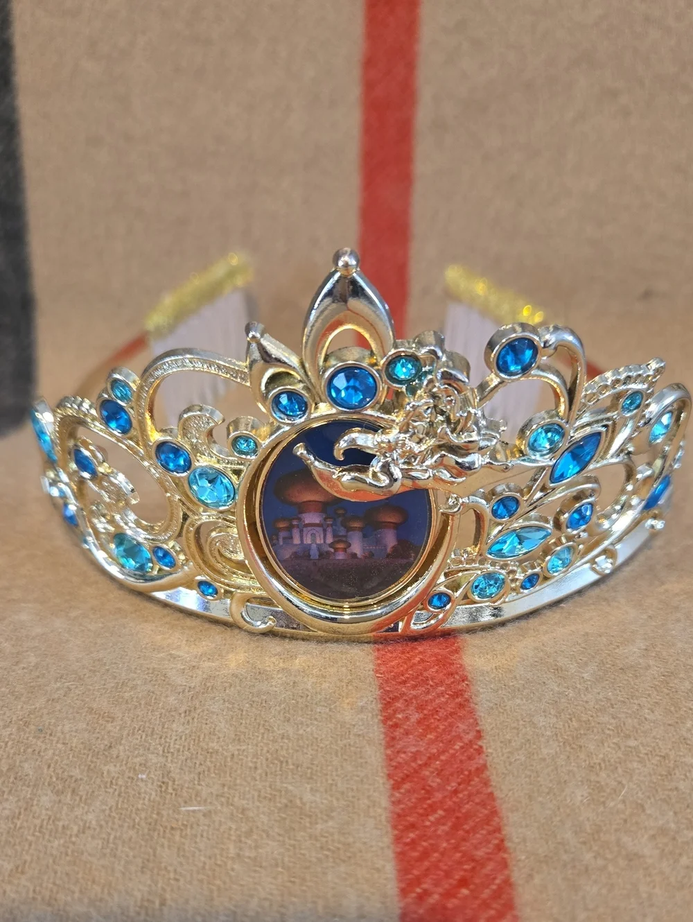 Disney Jasmine Gold-Tone Tiara with Blue Gems NWOT